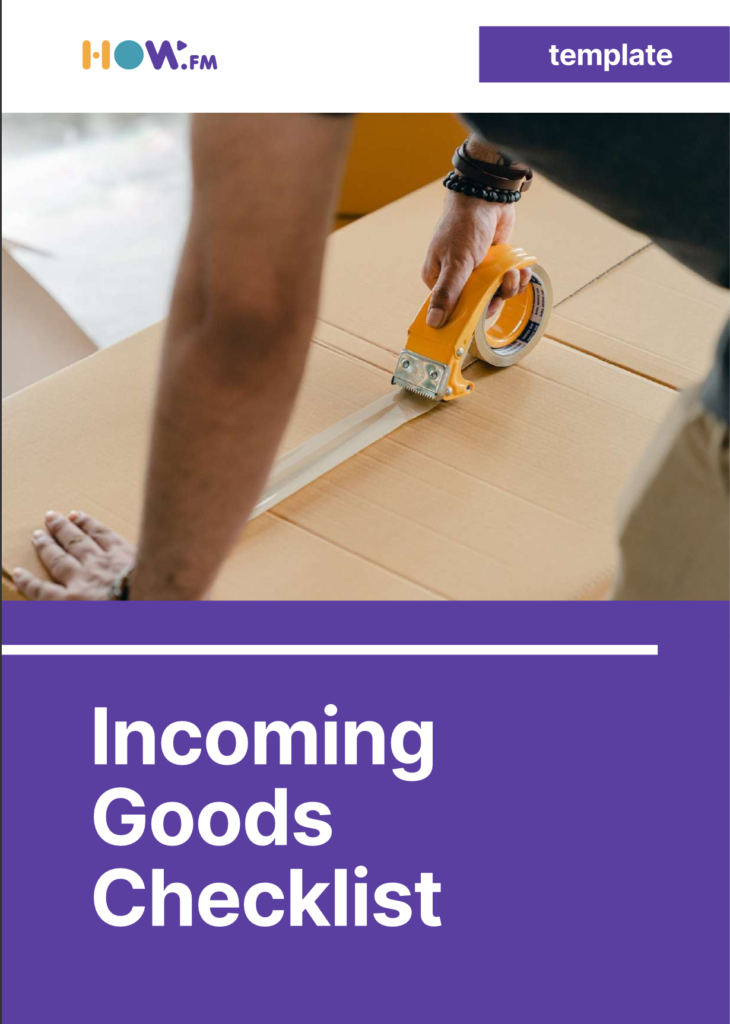 incoming goods checklist template for free download