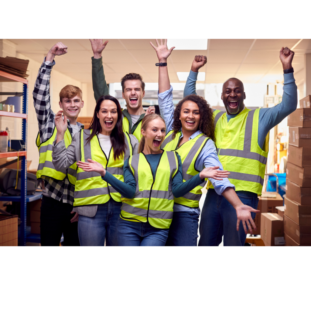 Safe and happy workers after implementing warehouse safety measures